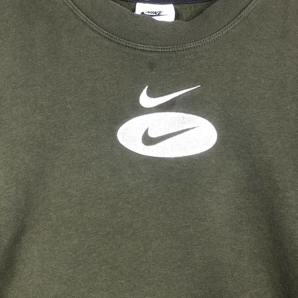 Nike Sportswear League Fleece Crew Sweatshirt Rough Green DM5460-326 Men Small - Picture 4 of 9